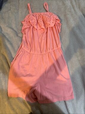 Cat & Jack Pink Sleeveless Eyelet Romper